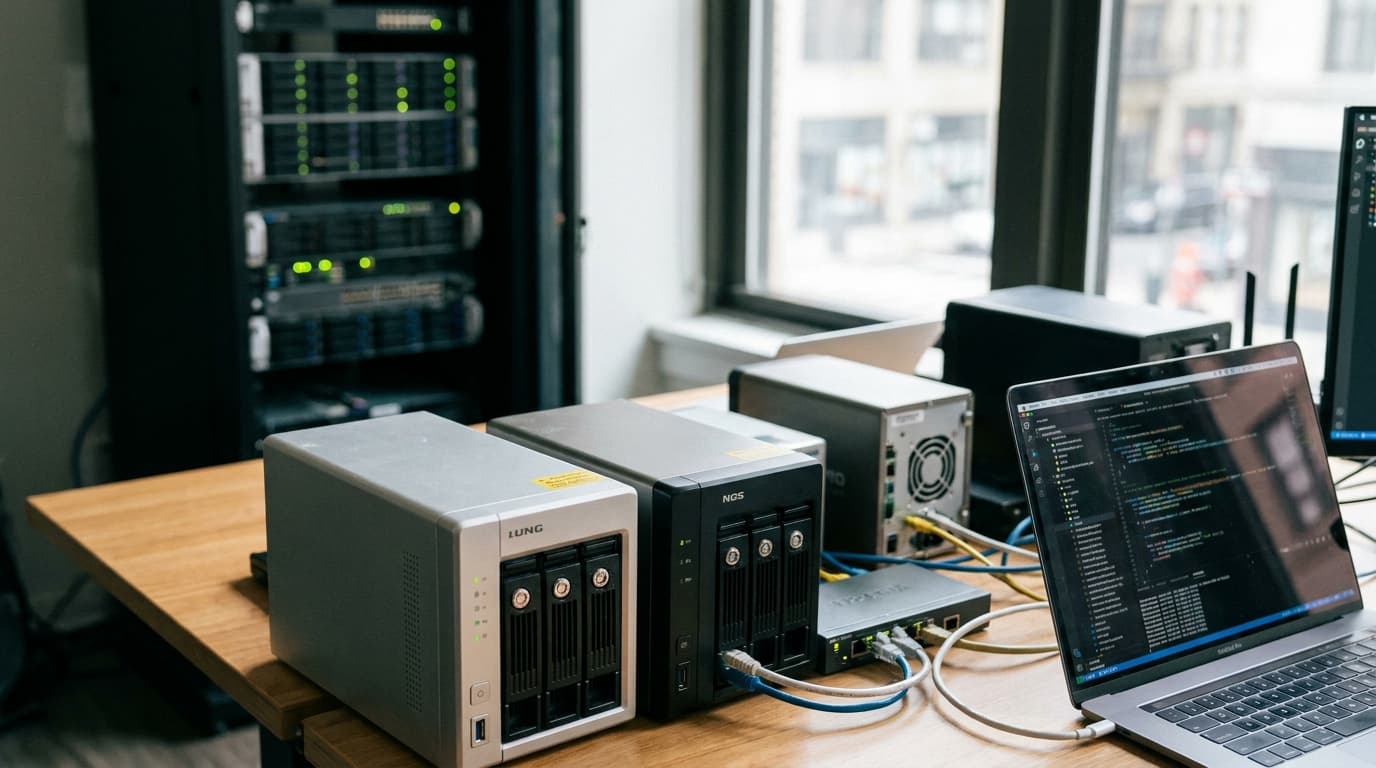 A modern Network Attached Storage (NAS) device.