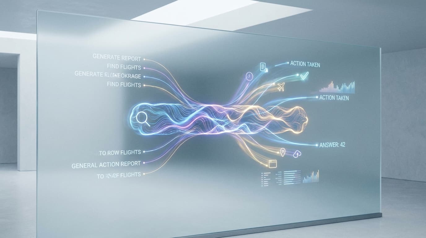 An abstract image representing the evolution of the Google search bar into an AI-powered assistant.