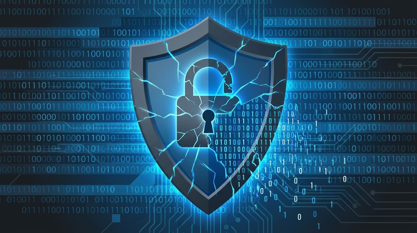 Illustration of a broken digital lock, symbolizing a security vulnerability in the GnuTLS library.