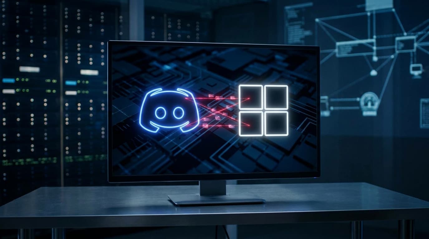 Abstract image representing hackers using Discord and Microsoft APIs for malicious command and control.
