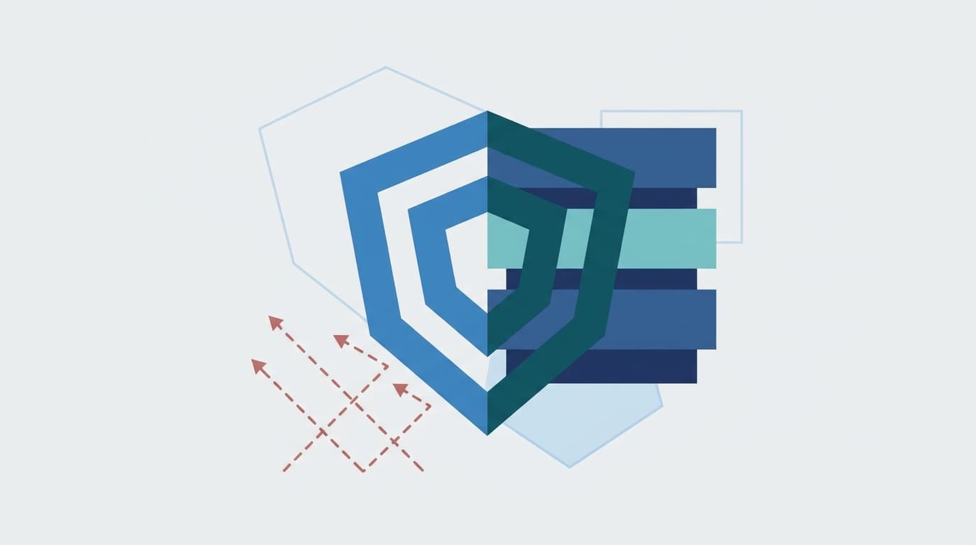 Abstract representation of a security vulnerability in the Drupal content management system affecting PostgreSQL databases.
