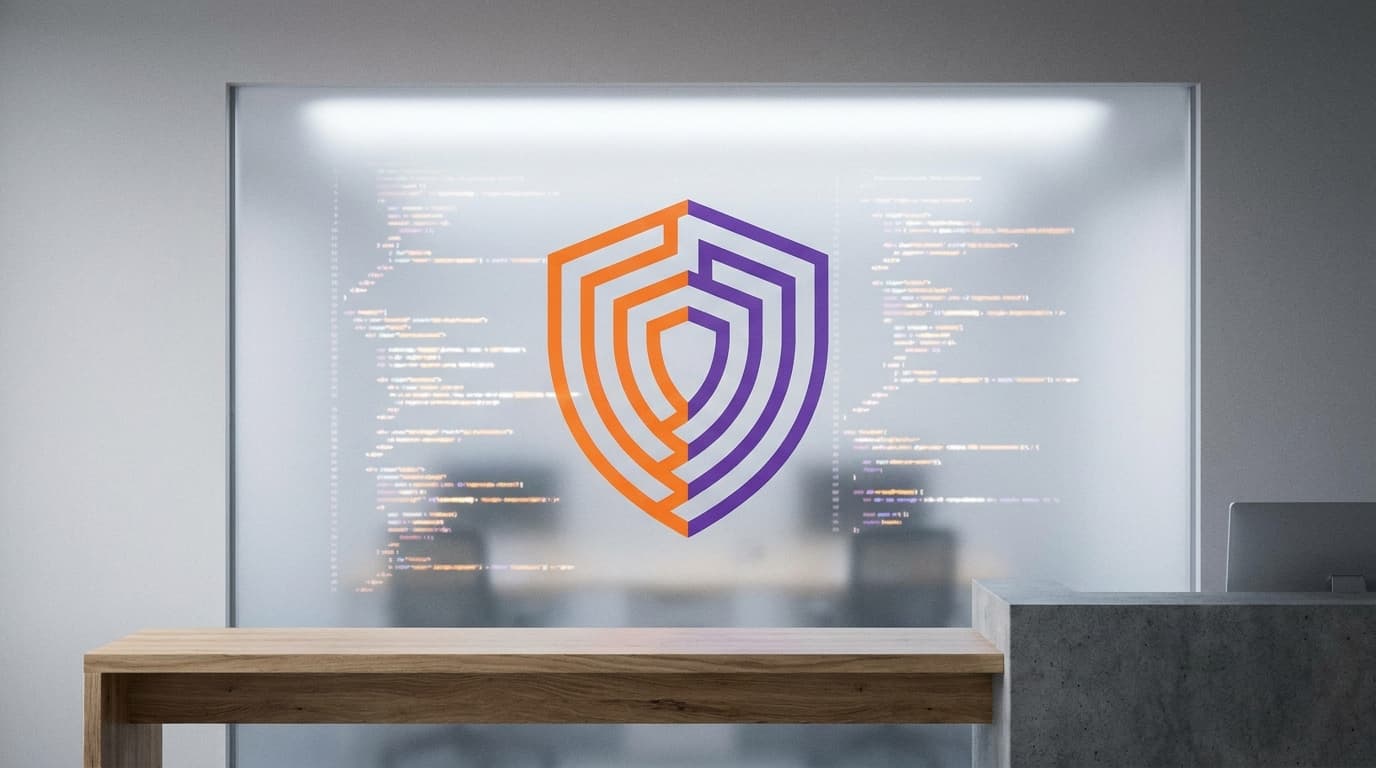 Abstract representation of a security shield protecting code, symbolizing the EditorConfig security patch on Ubuntu.