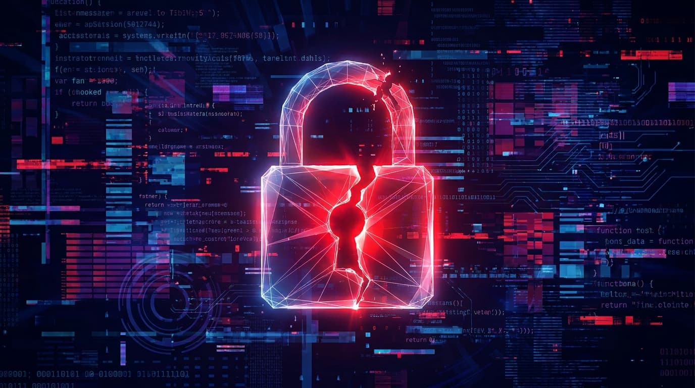 A cracked digital padlock symbolizing a security flaw in the age encryption tool.