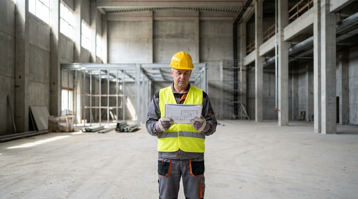An engineer inspects the construction site of the X-energy advanced nuclear fuel facility in Oak Ridge, Tennessee.