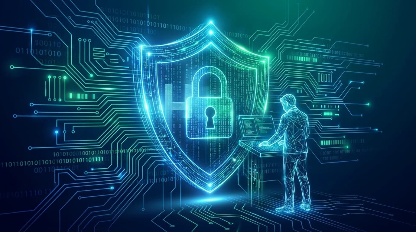 Abstract digital art representing cybersecurity and the discovery of software vulnerabilities.