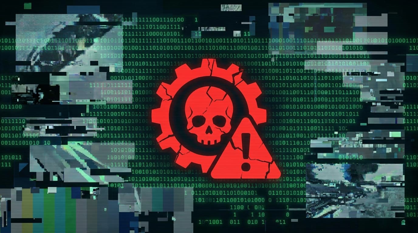 Abstract image representing a security vulnerability in a media file.