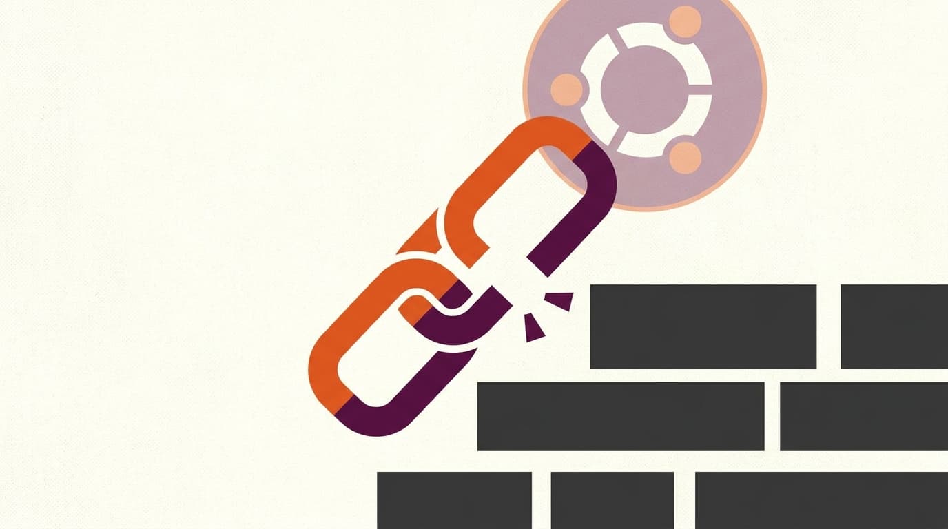 An abstract image symbolizing the shutdown of the Ubuntu Pastebin service, showing a broken chain link.