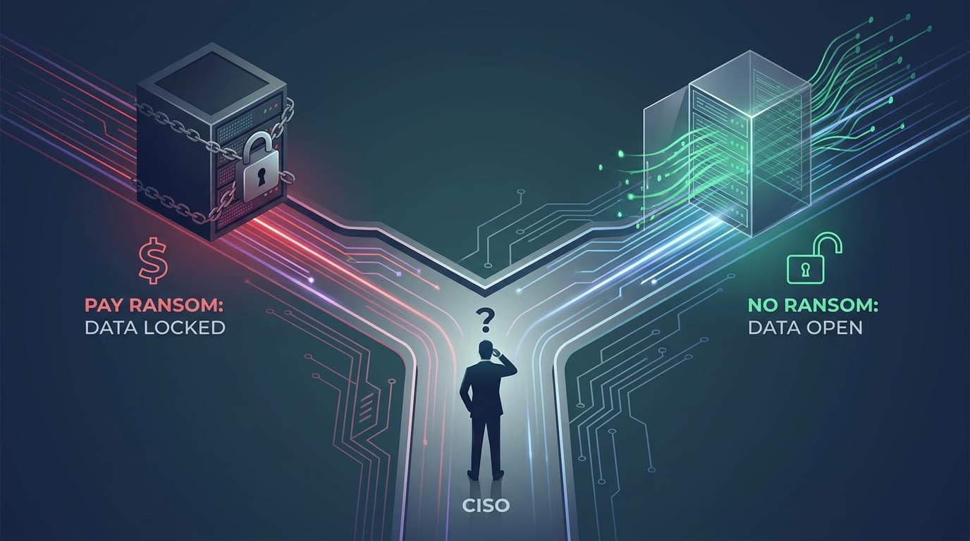 Abstract image of a forked path representing a CISO's decision on whether to pay a ransomware demand.