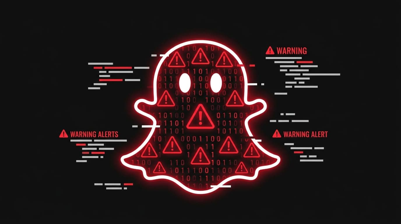 A conceptual image representing the Ghost CMS security vulnerability, showing a ghost icon with a red alert symbol.