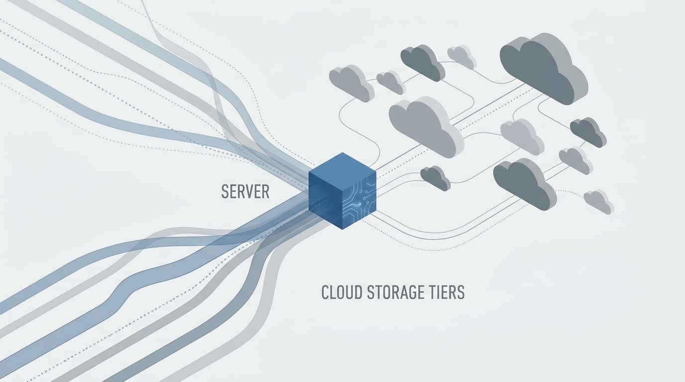 Abstract diagram showing Apache Kafka's evolution to a cloud-native architecture with tiered storage.