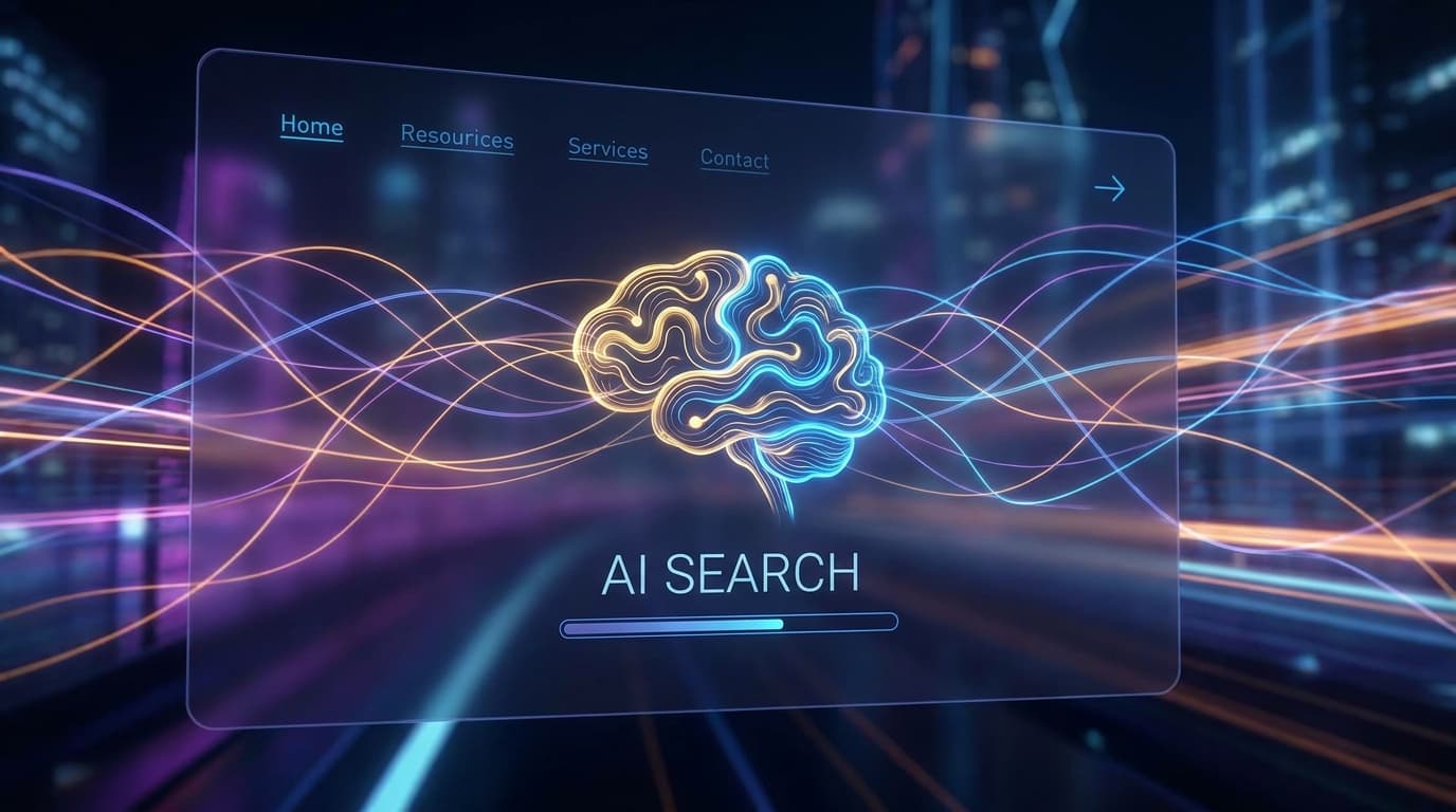 An abstract image representing the shift from traditional search links to AI-powered search results.