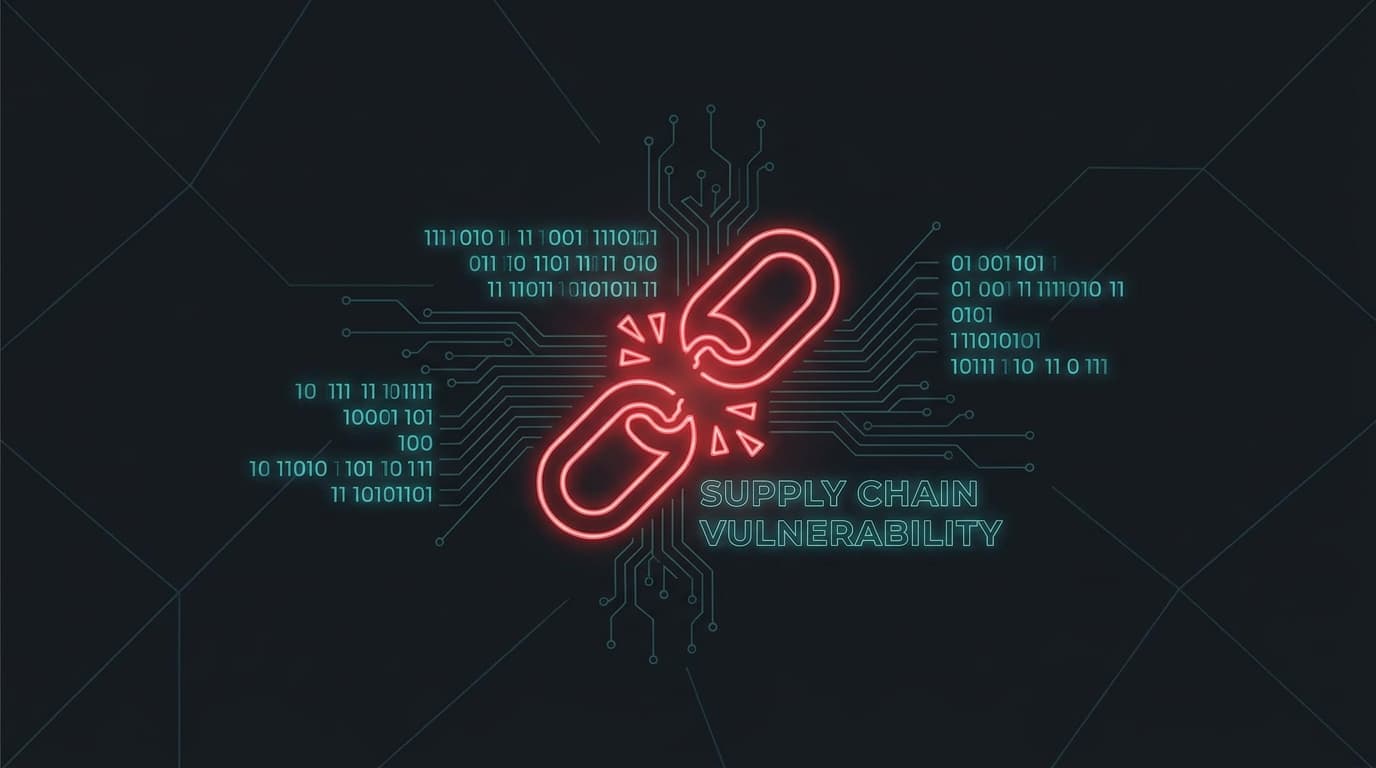 Abstract image of a broken red chain link, representing a security vulnerability in a software library.
