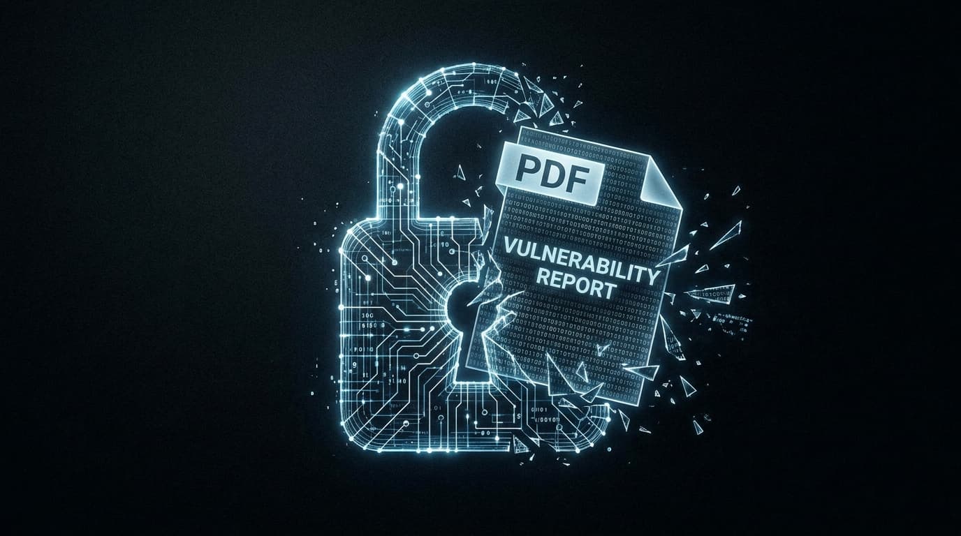 A digital padlock icon being compromised by a document icon, representing a security vulnerability in the Apache Tika file analysis library.