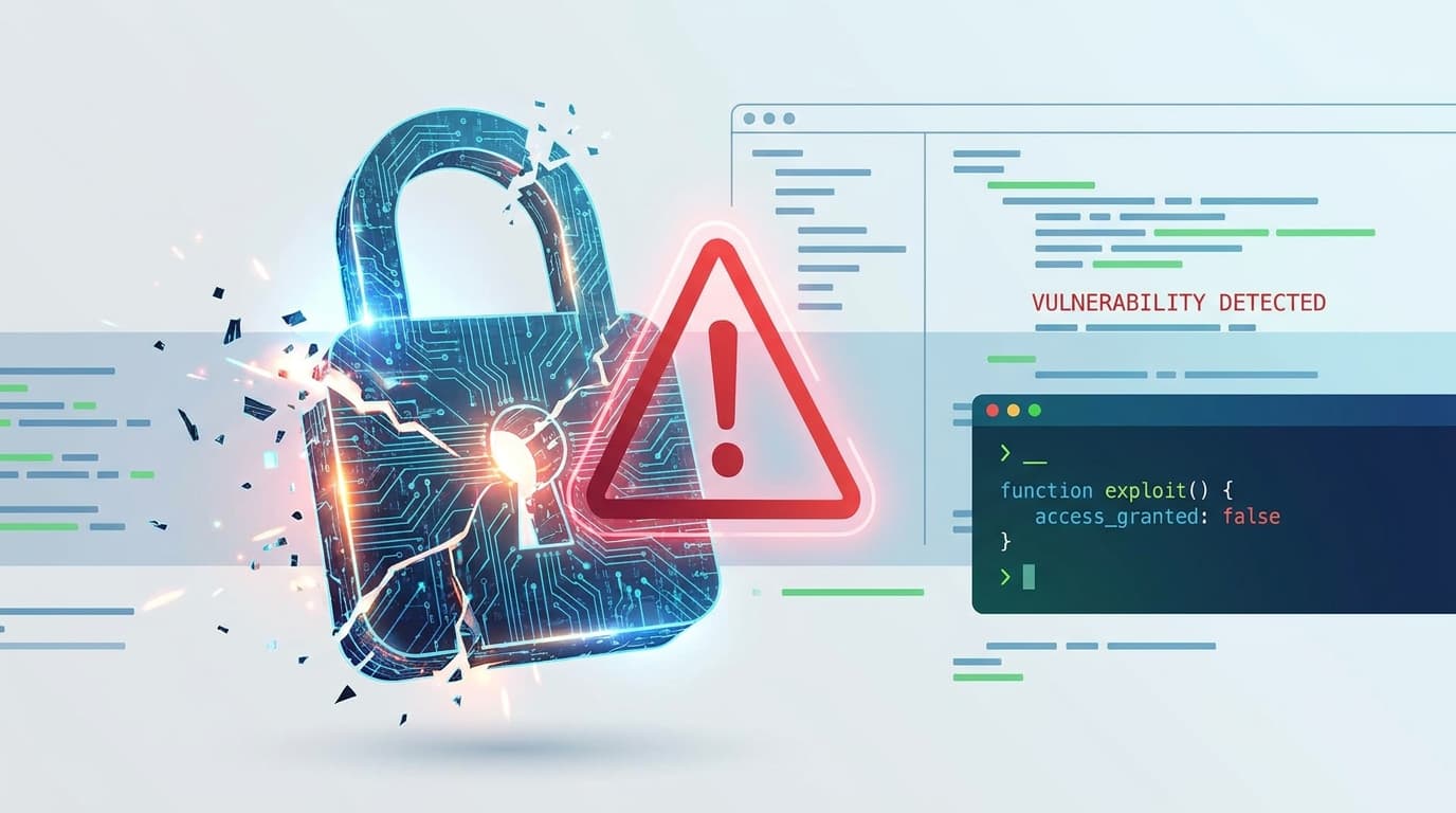 A broken digital padlock symbolizing a security vulnerability in the Gogs open-source Git service.