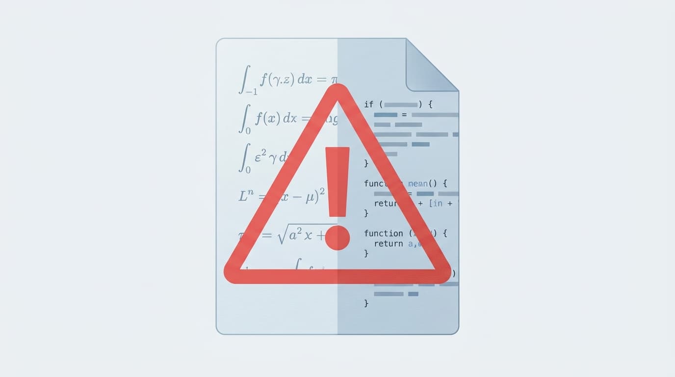 Abstract image of a security warning symbol over a document, representing the Texmaker vulnerability.