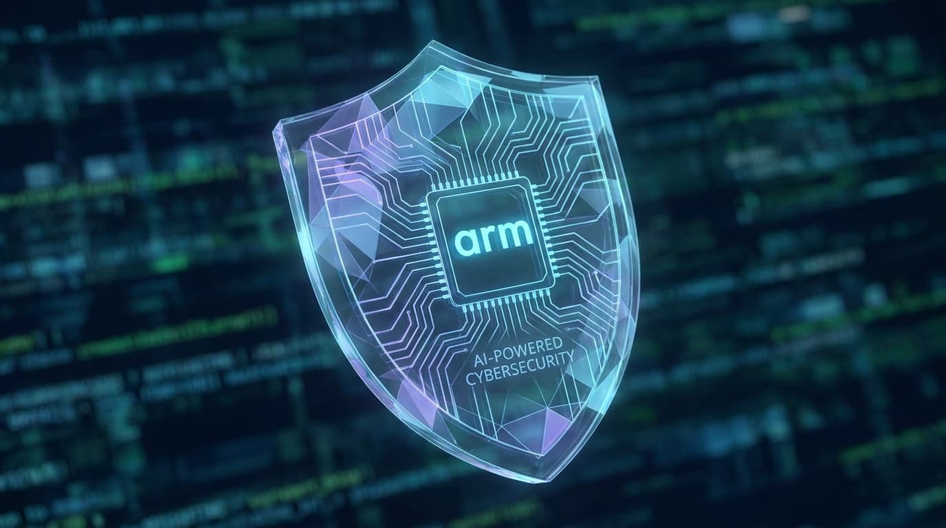 Abstract image of a digital shield representing Arm's Metis AI security framework.