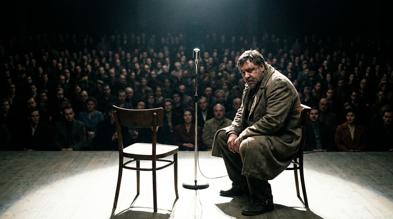 A symbolic image of a whistleblower silenced on stage by corporate legal action.