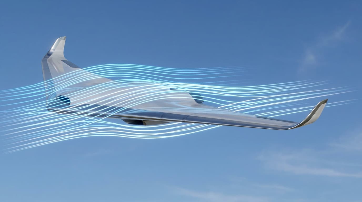 A futuristic, efficient aircraft wing design based on NASA's research, challenging a century-old aeronautical principle.