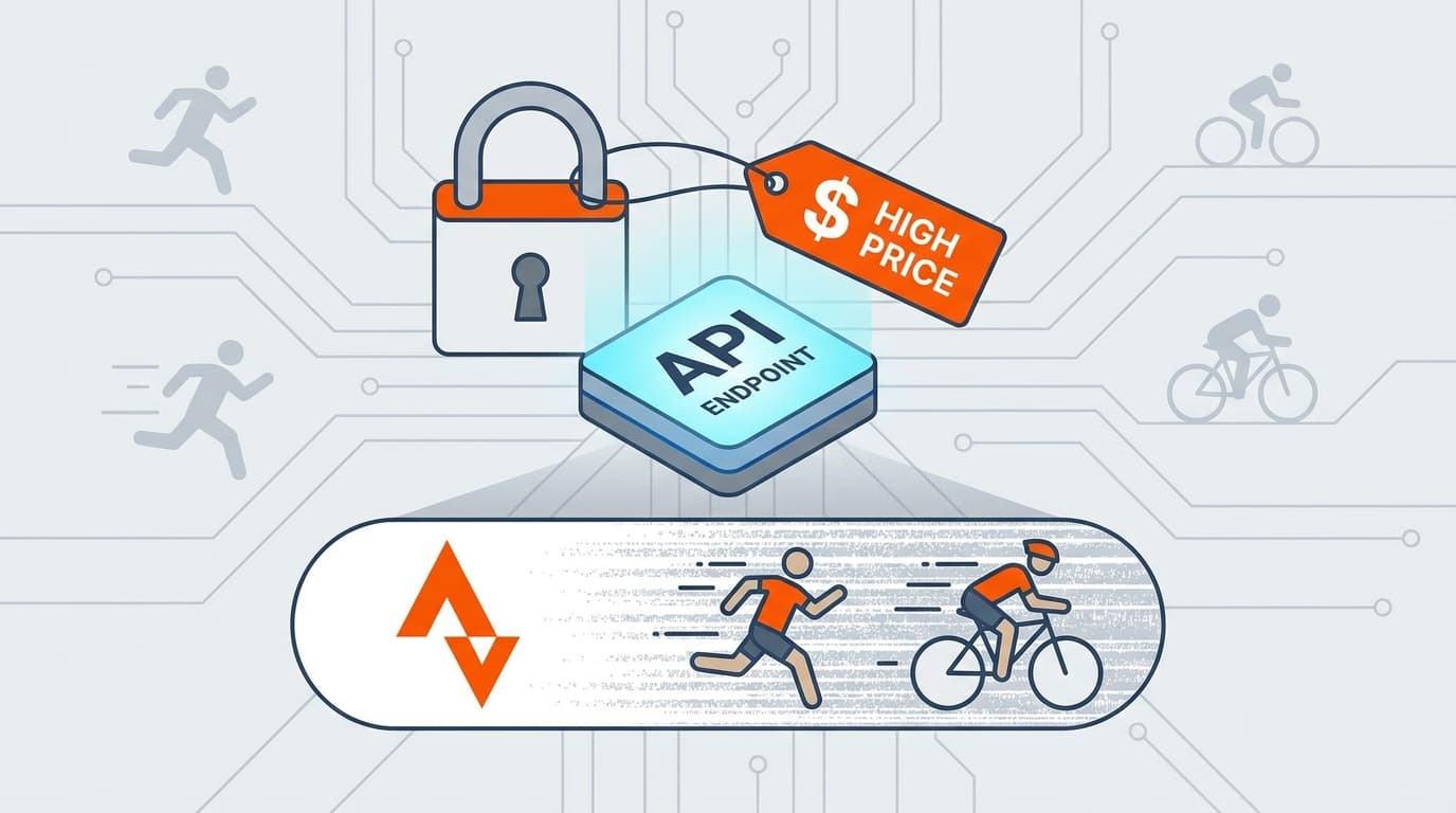 A lock symbol over an API icon, illustrating Strava's new restrictions on its developer API.