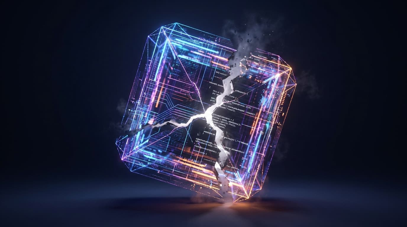 A conceptual image of a fractured digital core, symbolizing a critical vulnerability within the Linux kernel.