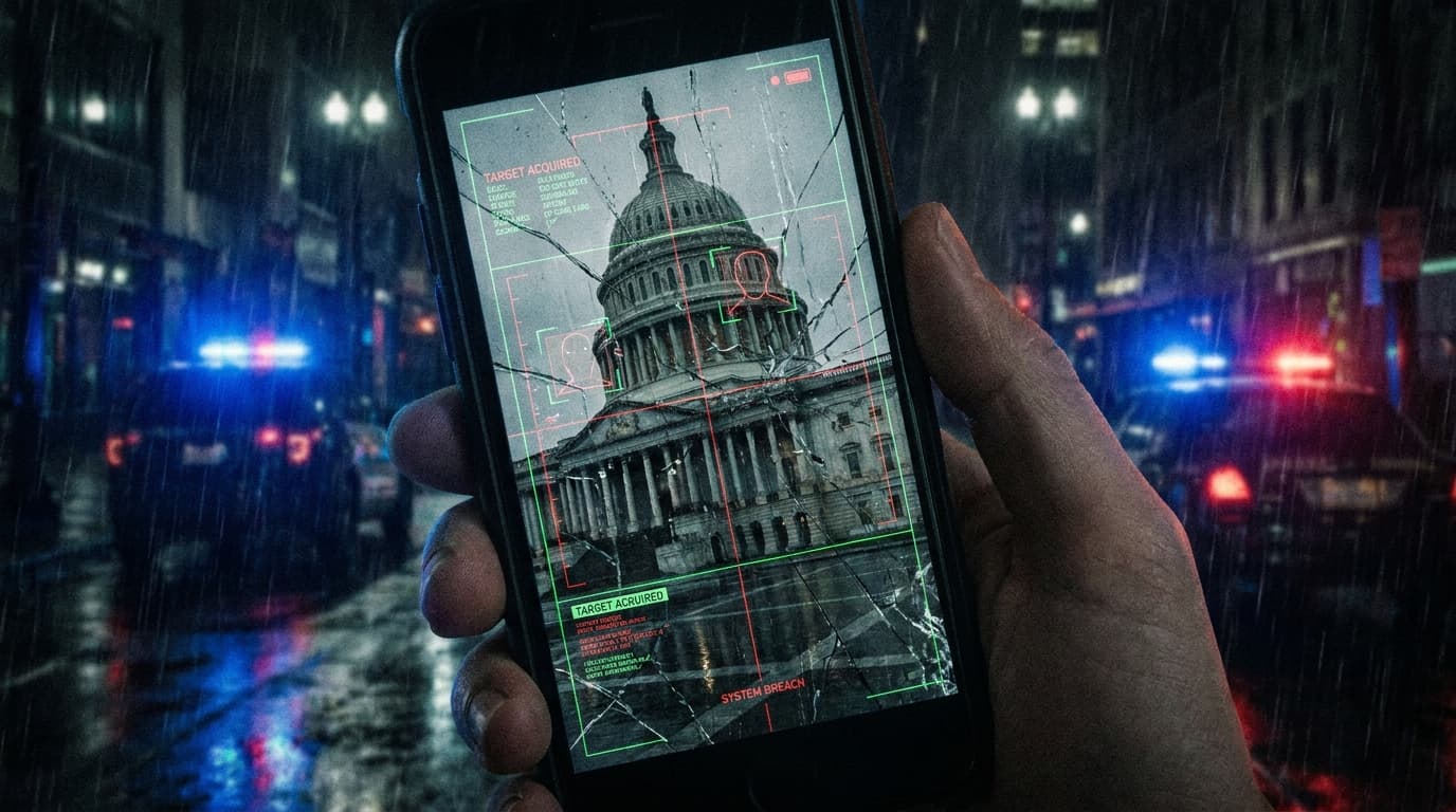A smartphone being used for surveillance, symbolizing the Russian FSB's claims of espionage against its officials.