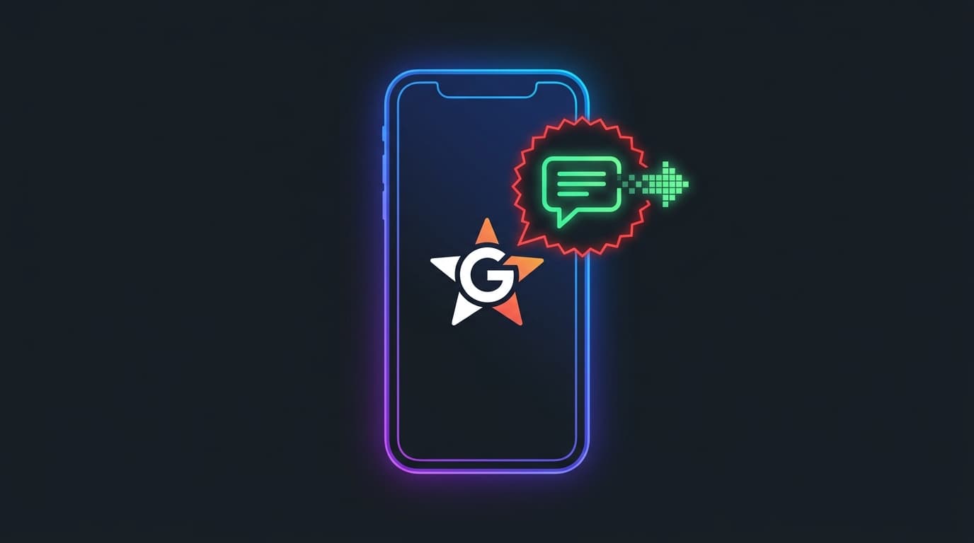 An abstract illustration of a security vulnerability in Google Gemini on an Android phone, showing an attack via a notification.