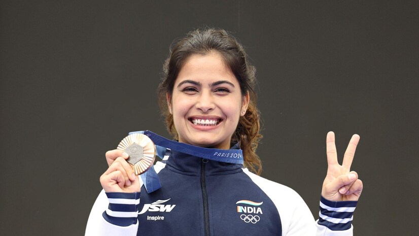 Manu Bhaker with Olympic Medal