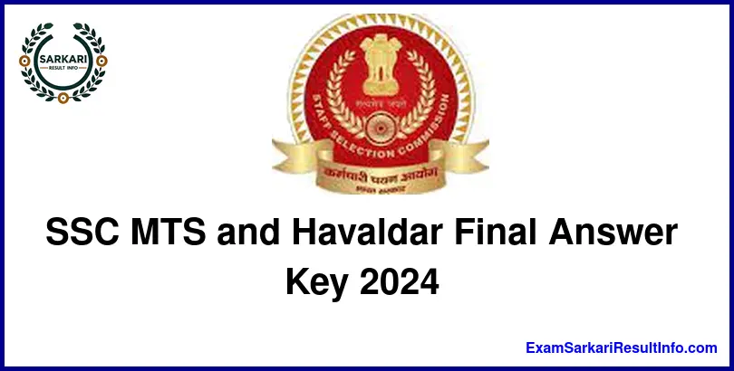 SSC MTS & Havaldar 2024 Answer Key