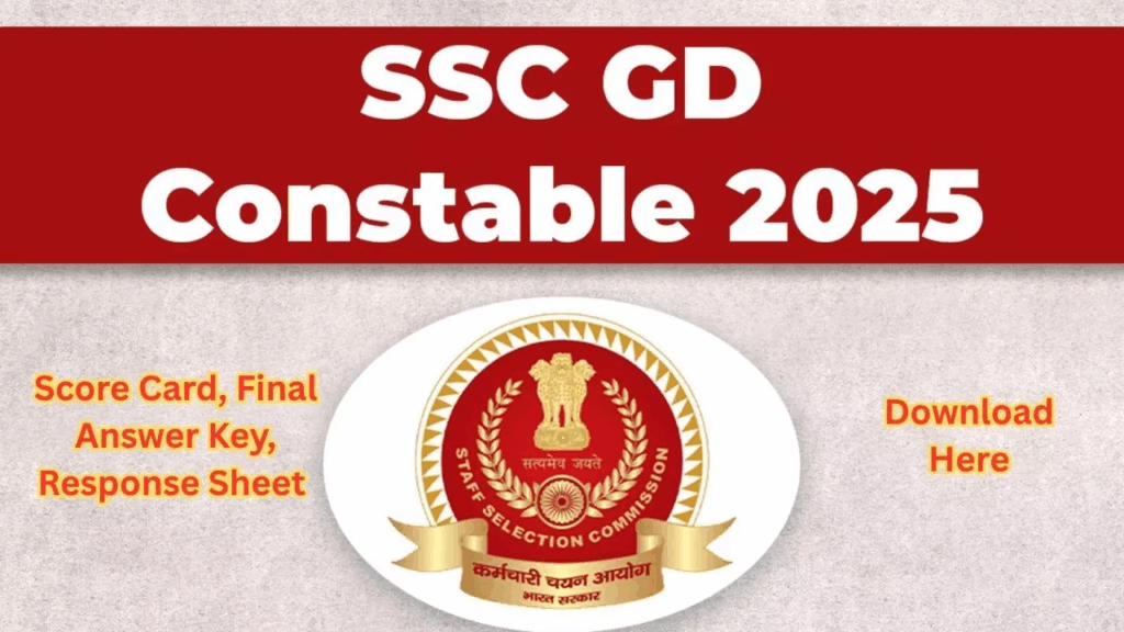 SSC GD 2025 Final Answer Key and Response Sheet Released