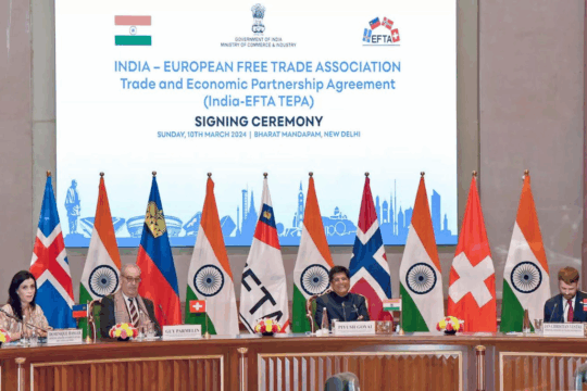India Signs Landmark Trade Pact with EFTA Nations
