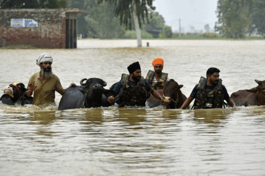 Punjab Floods Kill 30 and Damage 1,400 Villages 